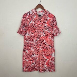 Banana Republic Pink Tropical Floral Lightweight Shirt Dress M